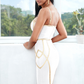 White Knee Length Party Dress
