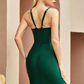Green V Neck Bodycon Dress