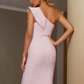 Pink Ruffless Midi Dress