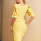 Yellow Short Puff Dress