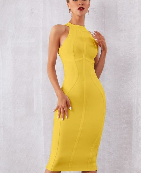 Yellow Sexy Party Dress